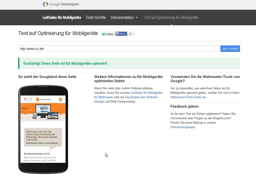 Websites mobile friendly von CIC